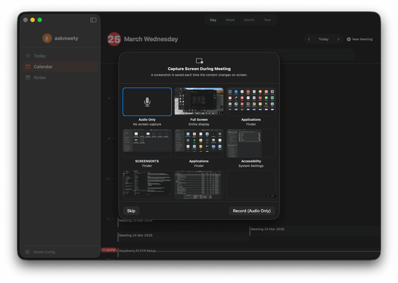 Askmeety capture screen