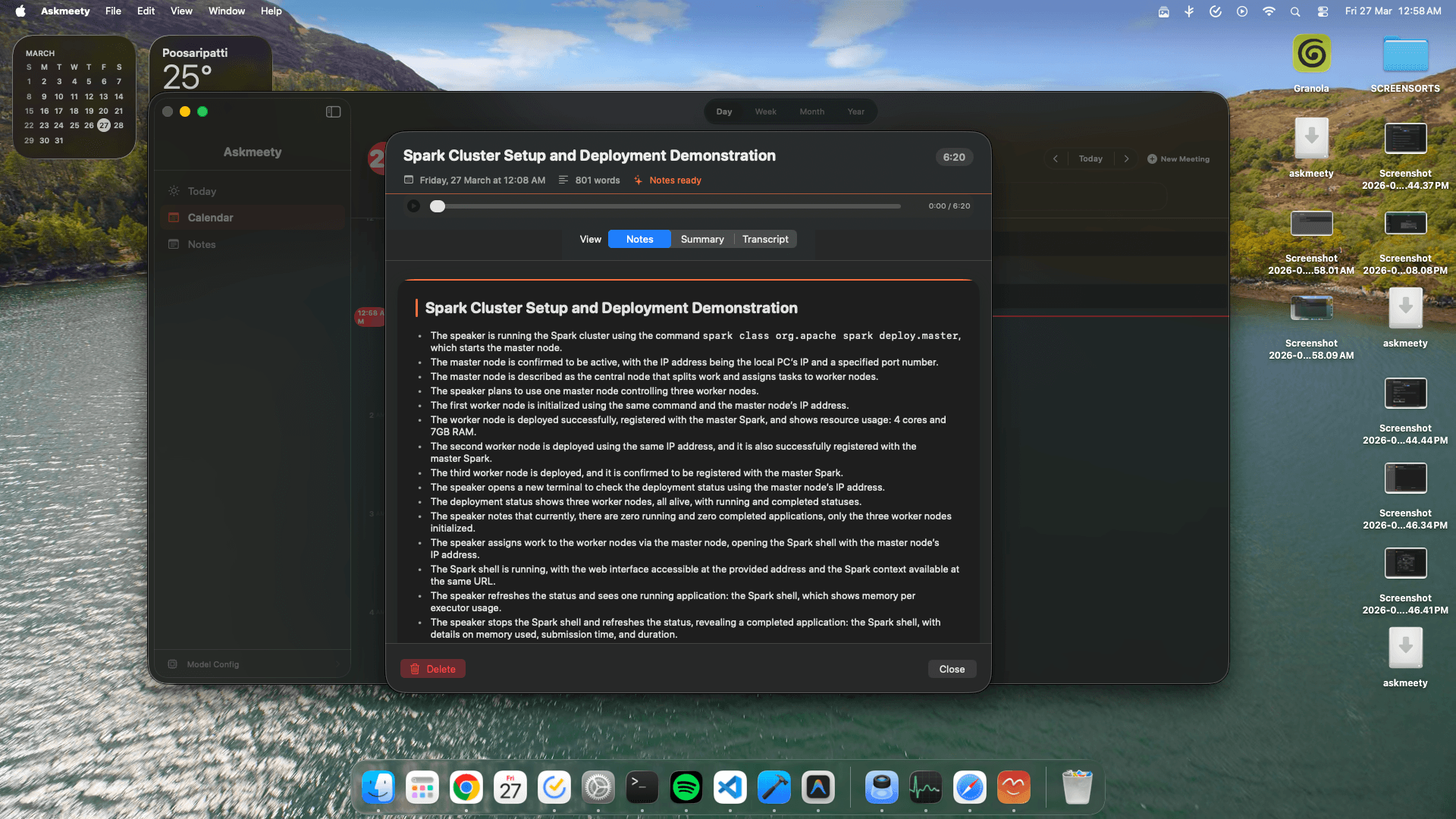 Askmeety meeting notes and summary view